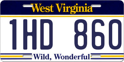 WV license plate 1HD860