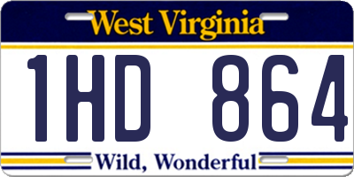 WV license plate 1HD864