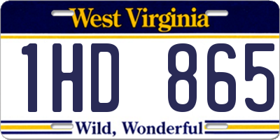 WV license plate 1HD865