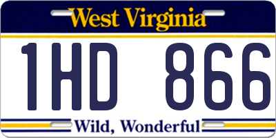 WV license plate 1HD866