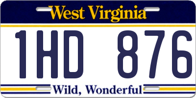 WV license plate 1HD876