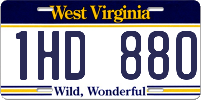 WV license plate 1HD880