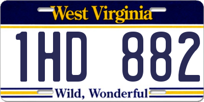 WV license plate 1HD882