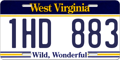 WV license plate 1HD883