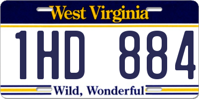 WV license plate 1HD884