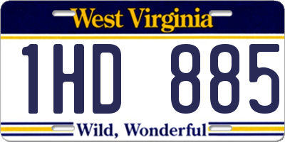 WV license plate 1HD885