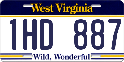 WV license plate 1HD887