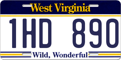 WV license plate 1HD890