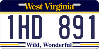 WV license plate 1HD891