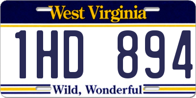 WV license plate 1HD894