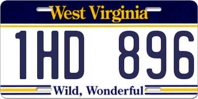 WV license plate 1HD896