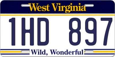 WV license plate 1HD897