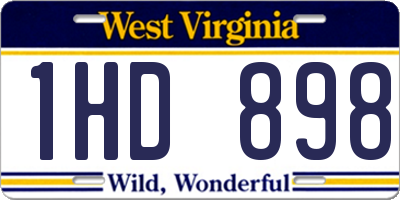 WV license plate 1HD898
