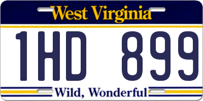 WV license plate 1HD899