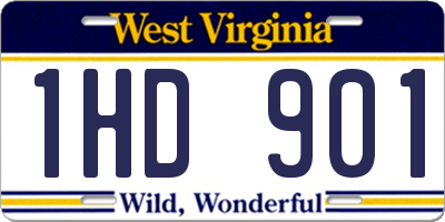 WV license plate 1HD901