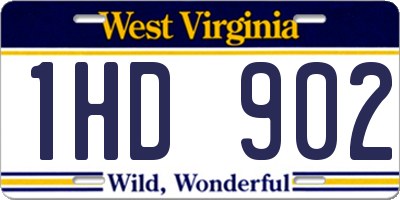 WV license plate 1HD902