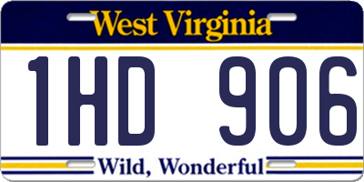 WV license plate 1HD906