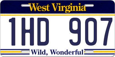 WV license plate 1HD907