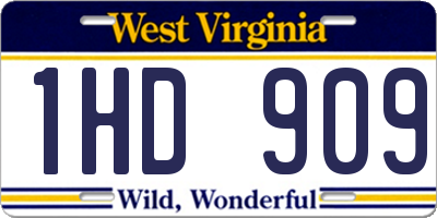 WV license plate 1HD909