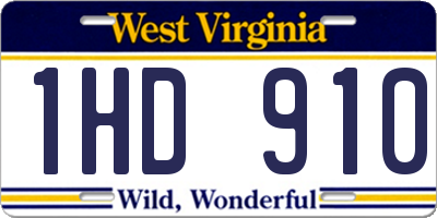 WV license plate 1HD910