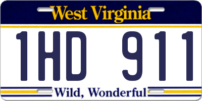 WV license plate 1HD911