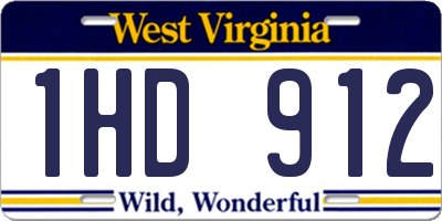 WV license plate 1HD912