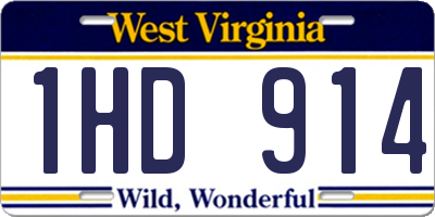 WV license plate 1HD914