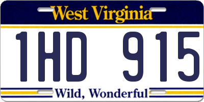 WV license plate 1HD915