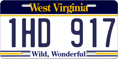 WV license plate 1HD917
