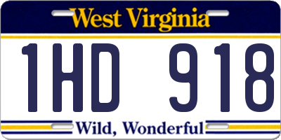 WV license plate 1HD918