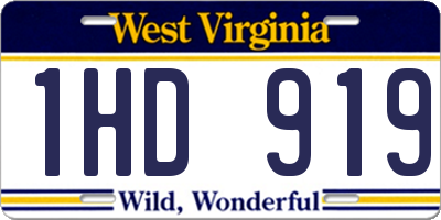 WV license plate 1HD919