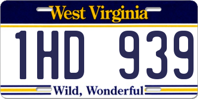 WV license plate 1HD939