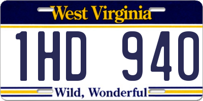 WV license plate 1HD940