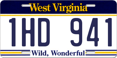 WV license plate 1HD941