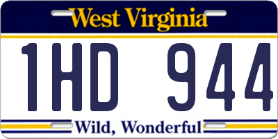 WV license plate 1HD944