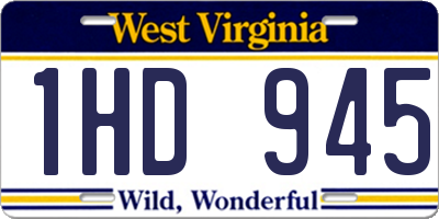 WV license plate 1HD945