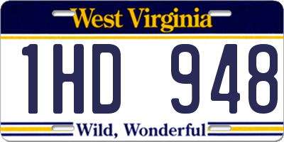 WV license plate 1HD948