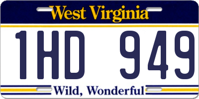 WV license plate 1HD949