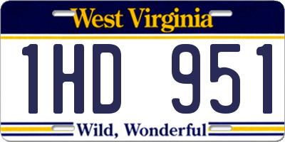 WV license plate 1HD951