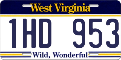 WV license plate 1HD953