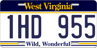 WV license plate 1HD955
