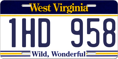 WV license plate 1HD958