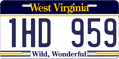 WV license plate 1HD959