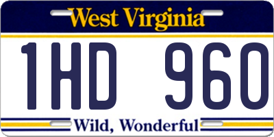 WV license plate 1HD960