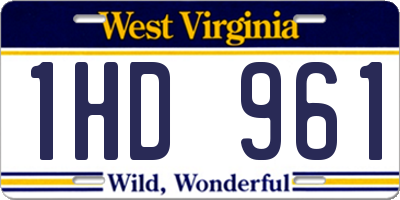 WV license plate 1HD961