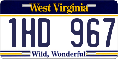 WV license plate 1HD967