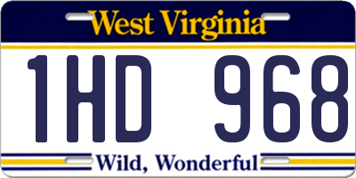 WV license plate 1HD968