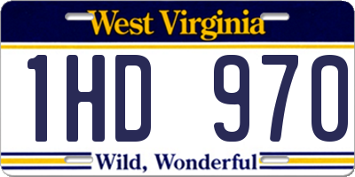 WV license plate 1HD970