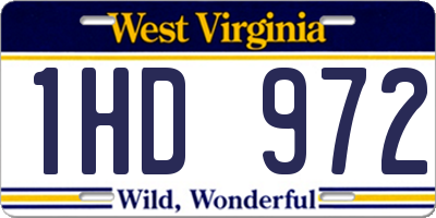 WV license plate 1HD972