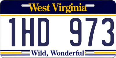WV license plate 1HD973